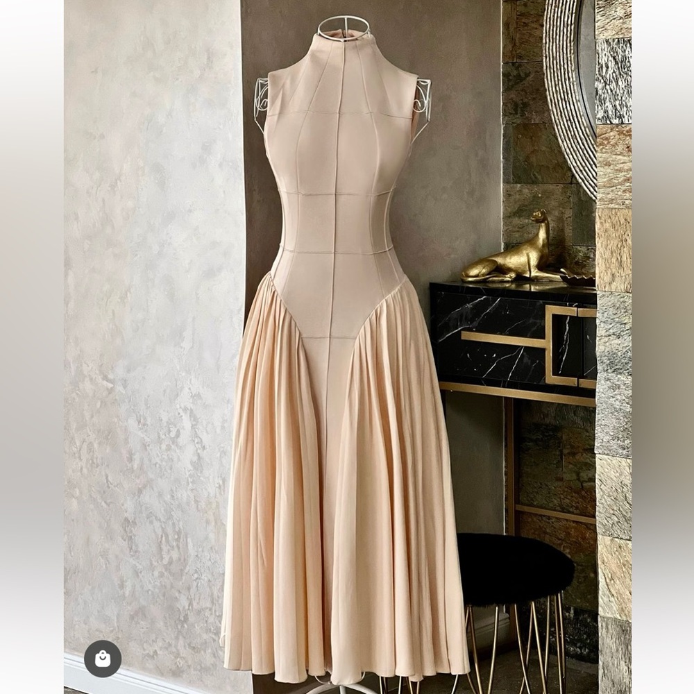 Sierra Darien NWOT sleeveless pleated midi / maxi dress - 2024 drop waist style - Picture 4 of 8
